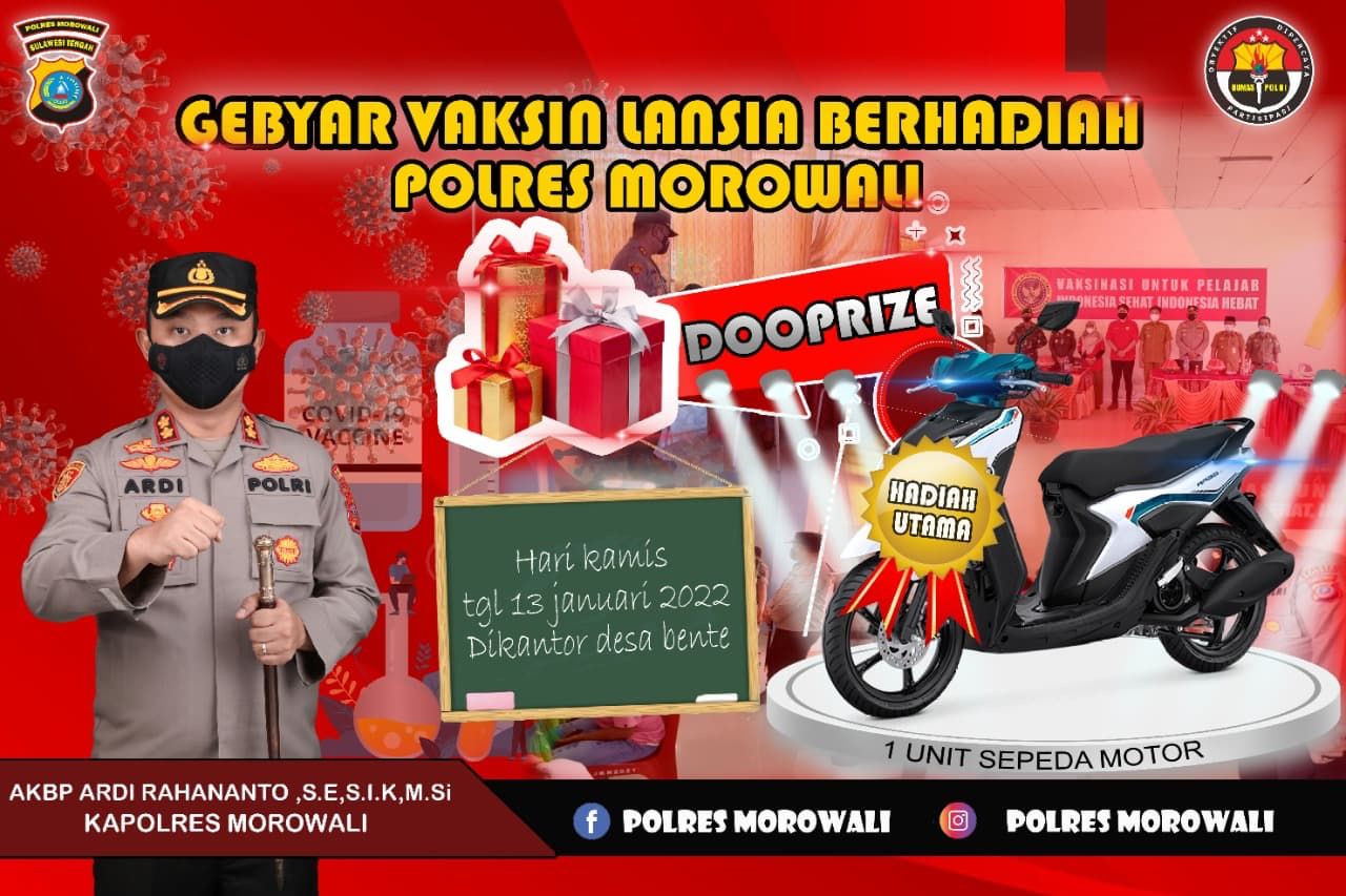 Polres Morowali Gelar Gebyar Vaksin Covid-19 Berhadiah Motor