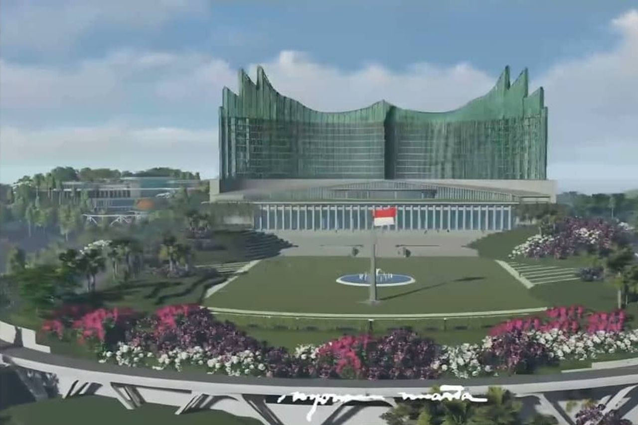 Ilustrasi istana negara di ibu kota negara baru Nusantara