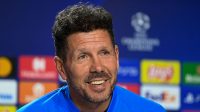 Pelatih Atletico Madrid Diego Simeone dalam konferensi pers pra laga kontra Manchester United di 16 besar Liga Champions pada Senin 14 Maret 2022