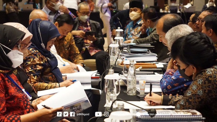 Rapat Dengar Pendapat Badan Kepegawaian Negara. Foto: Twitter @BKNgoid
