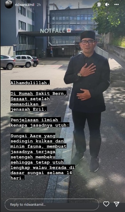 Tangkapan layar instagram story Ridwan Kamil @ridwankamil