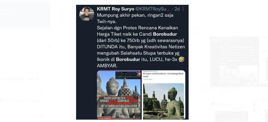 tangkapan layar twitter Roy Suryo @KRMTRoySuryo2