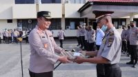 Polres Gorontalo Kota menggelar upacara pelepasan yang dipimpin langsung Kapolres AKBP Ardi Rahananto, pada Selasa 2 Agustus 2022.