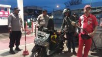 Kepolisian Resor Gorontalo Kota dan jajaran menggelar patroli dan monitoring semua SPBU di wilayah hukum Kota Gorontalo usai kenaikan harga BBM, Sabtu (3/09).