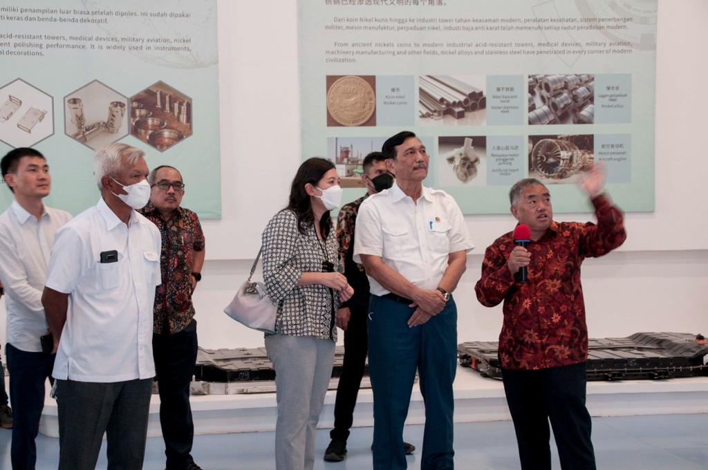 Menteri Luhut Resmikan Line Produksi Pabrik Bahan Baku Baterai Listrik