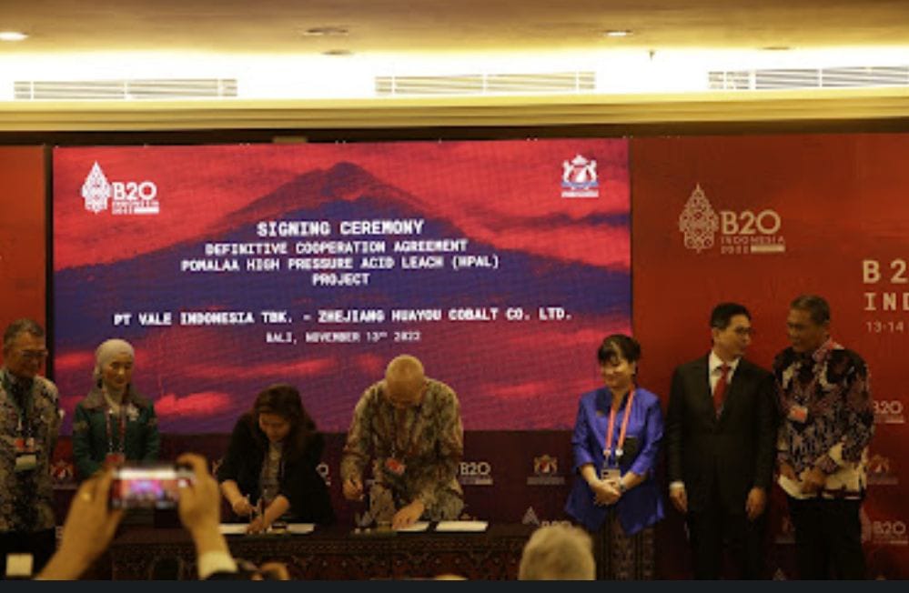 PT.Vale Indonesia Menandatangani Perjanjian Definitif dengan Zhejiang Huayou Cobalt Co