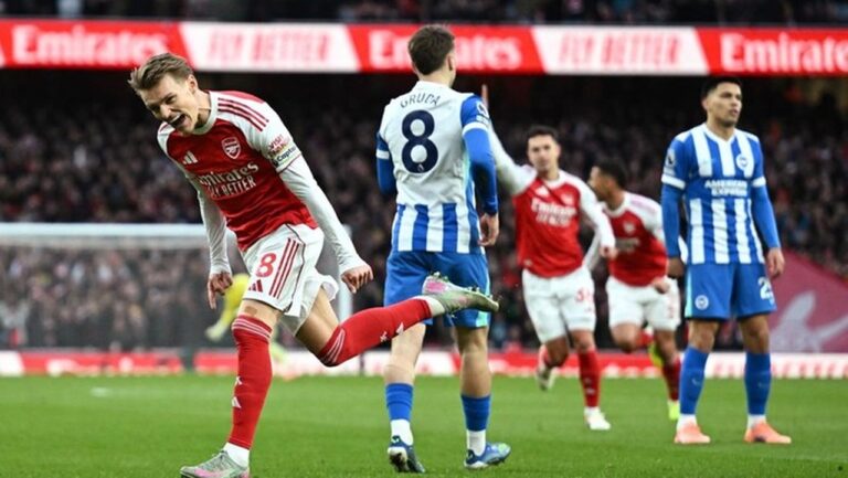 Arsenal Ungguli Brighton 1-0 Berkat Gol Martin Odegaard di Babak Pertama