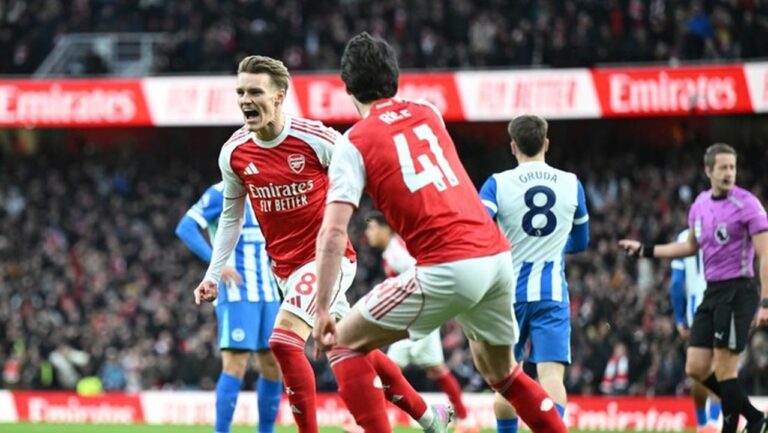 Martin Odegaard Cetak Gol Krusial, Arsenal Kokoh di Puncak Klasemen Liga Inggris